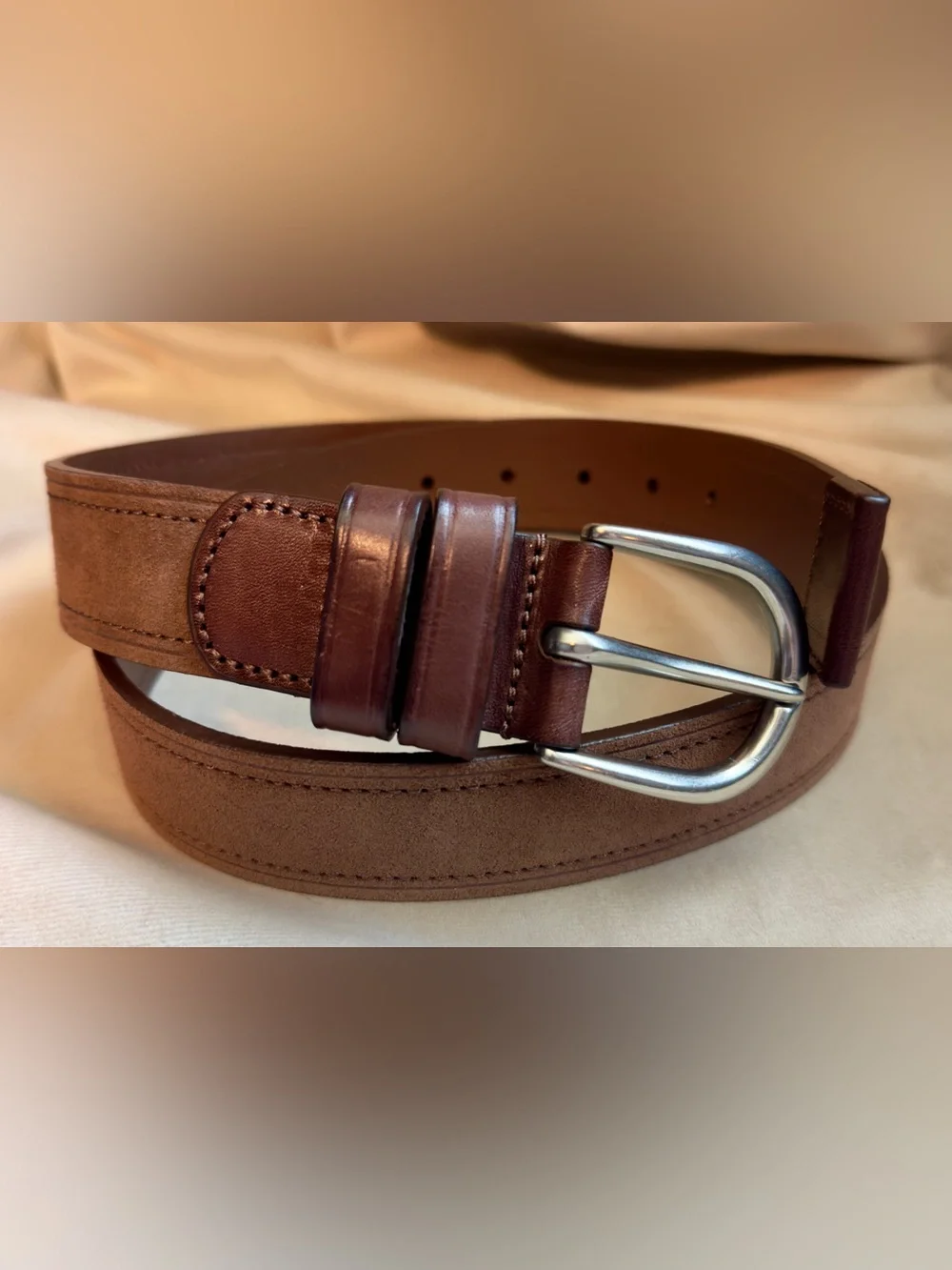 Trafalgar Brown Leather Belt with Silver Buckle